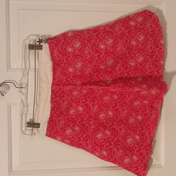 Red Rose Cotton Skirt-->Handmade - Picture 2 of 6
